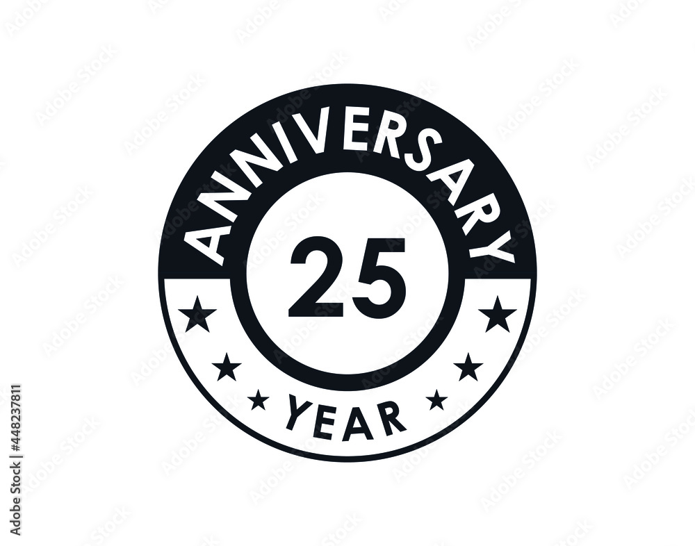 25 years anniversary badge vector design