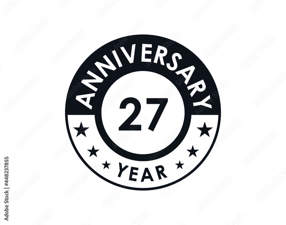 27 years anniversary badge vector design