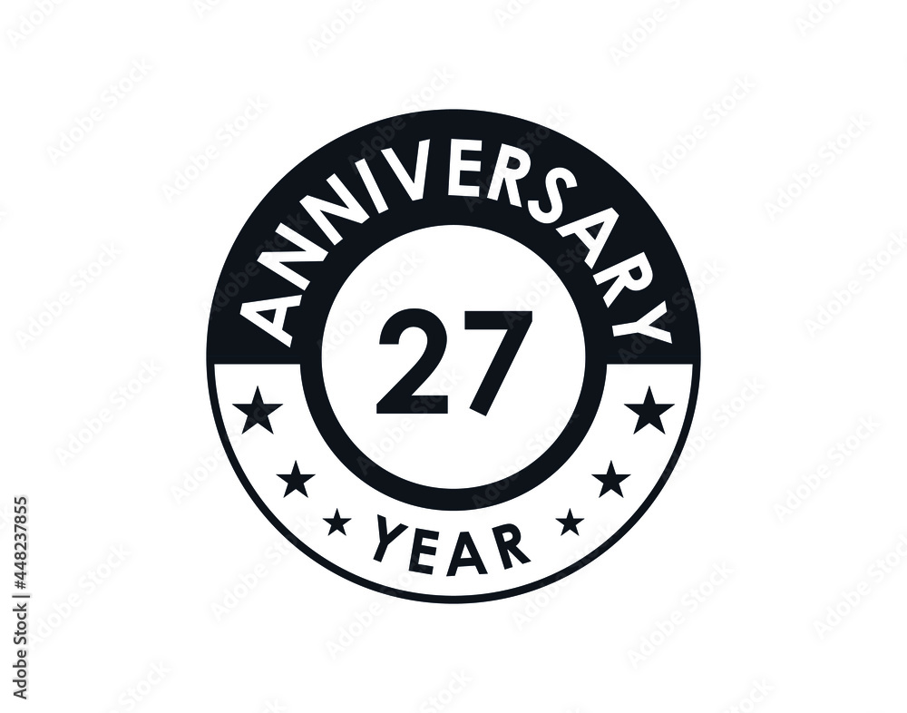 27 years anniversary badge vector design 27 years anniversary badge vector design