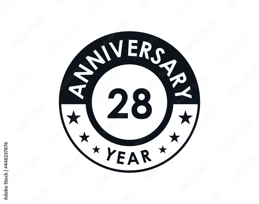 28 years anniversary badge vector design 28 years anniversary badge vector design