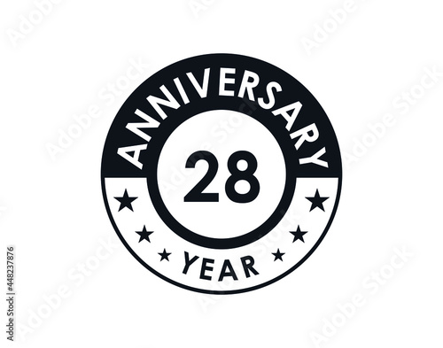 28 years anniversary badge vector design