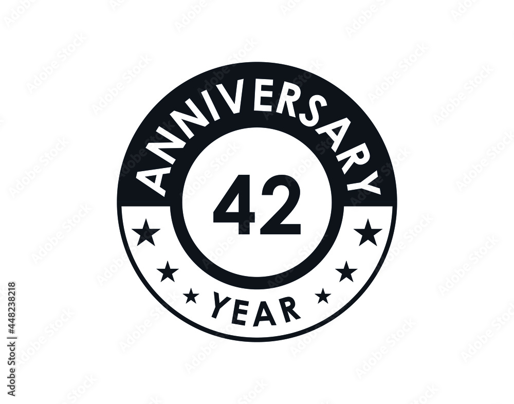 42 years anniversary badge vector design