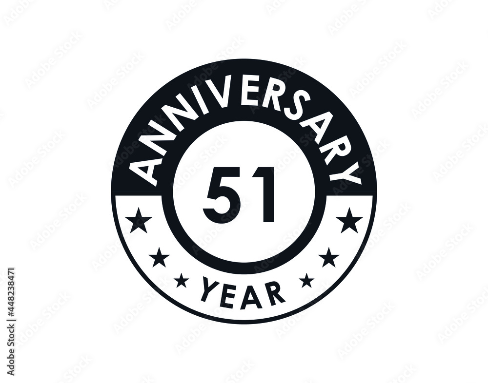 51 years anniversary badge vector design