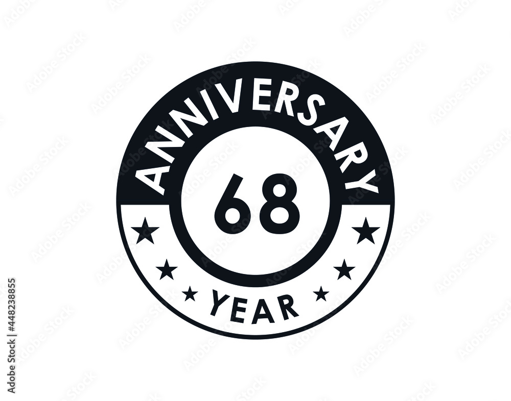 68 years anniversary badge vector design 68 years anniversary badge vector design
