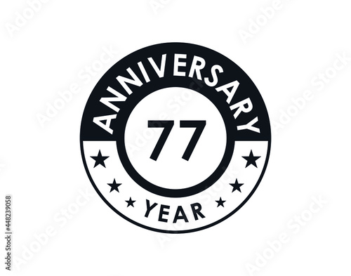 77 years anniversary badge vector design