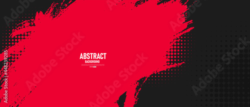 Black and red abstract grunge background with halftone style.	
