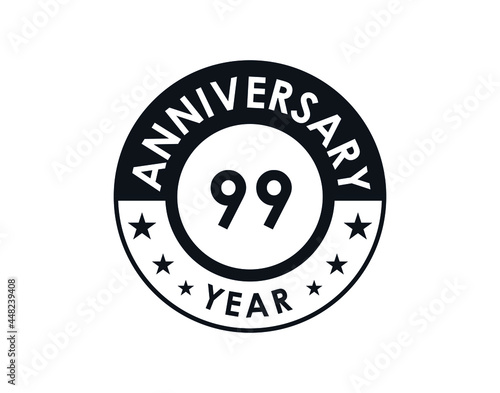 99 years anniversary badge vector design