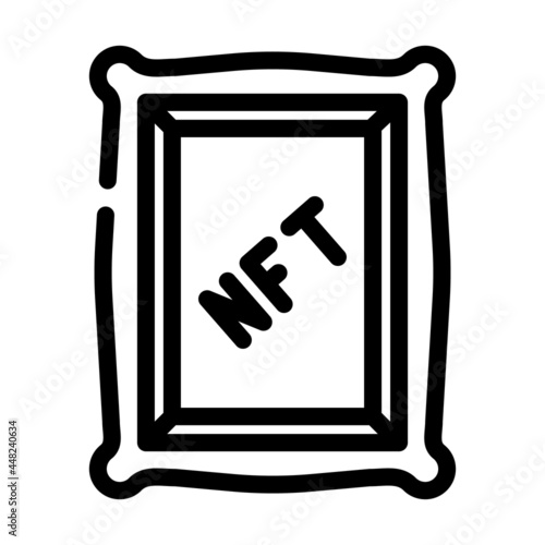 nft digital painting line icon vector. nft digital painting sign. isolated contour symbol black illustration