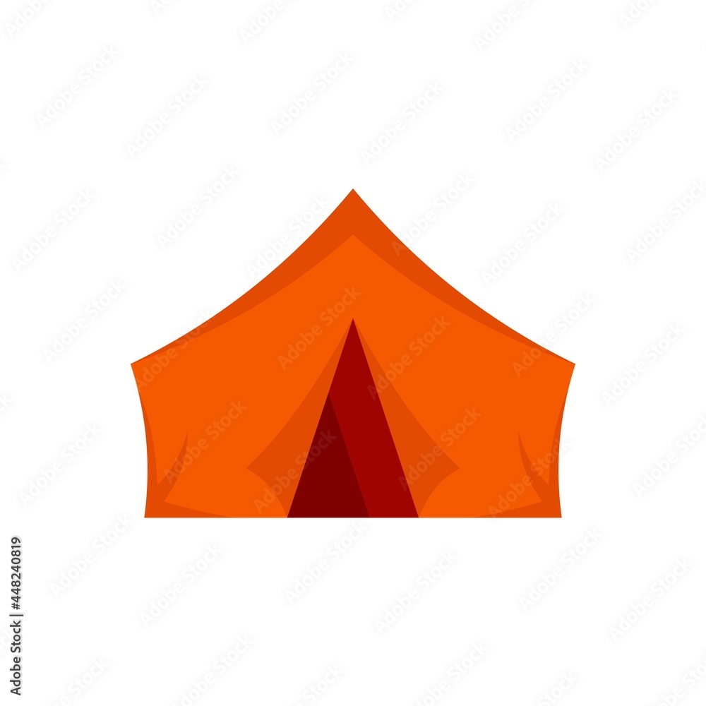 Outdoor hiking tent icon flat isolated vector Outdoor hiking tent icon flat isolated vector