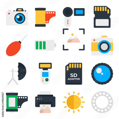 Pack of Photography Flat Icons 