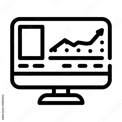 virtual auction line icon vector. virtual auction sign. isolated contour symbol black illustration