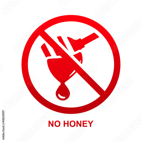 No honey sign isolated on white background vector illustration.