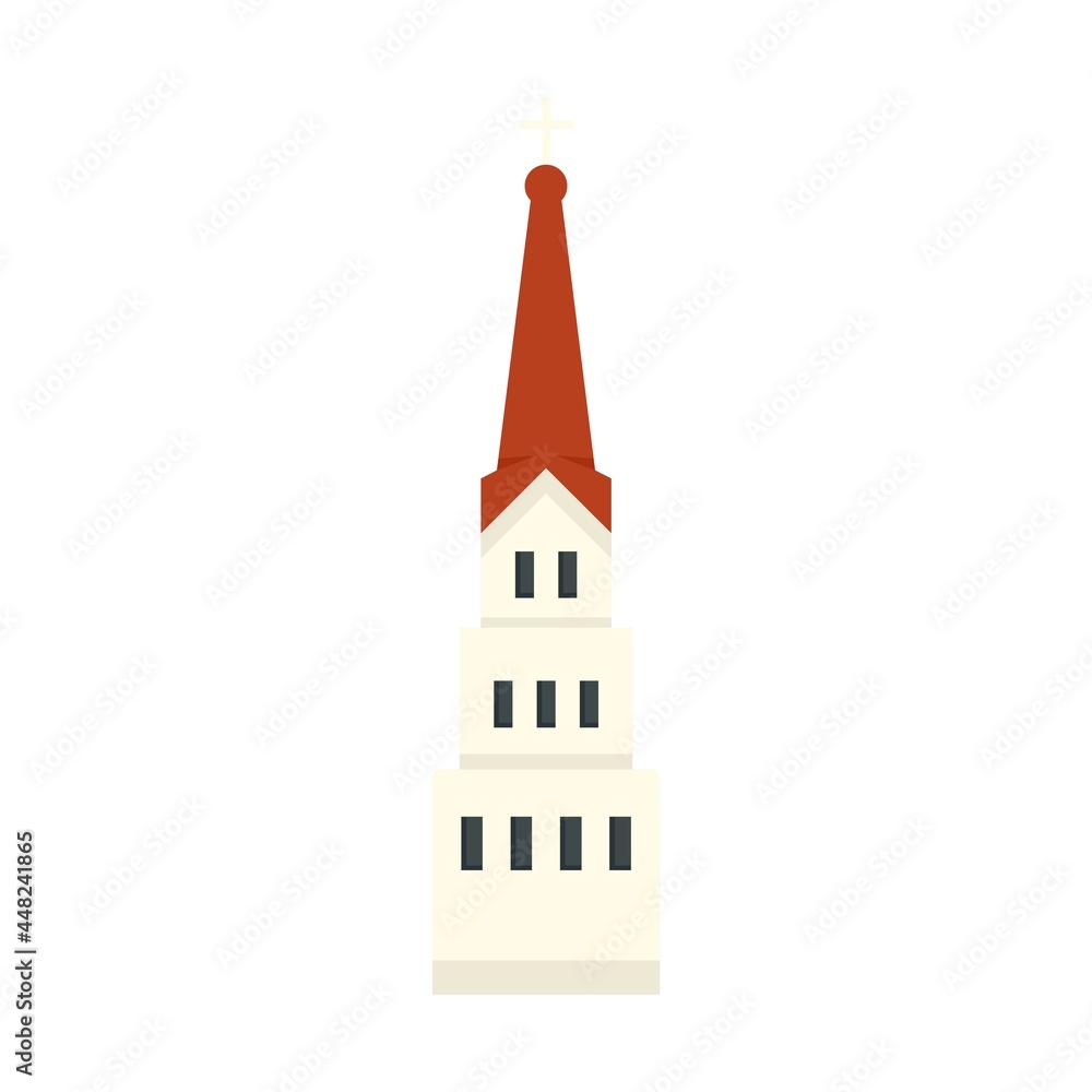 Riga church building icon flat isolated vector