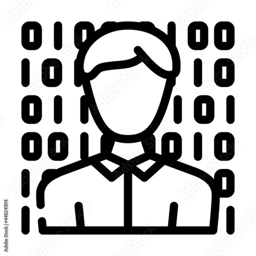 anonymous buyer line icon vector. anonymous buyer sign. isolated contour symbol black illustration