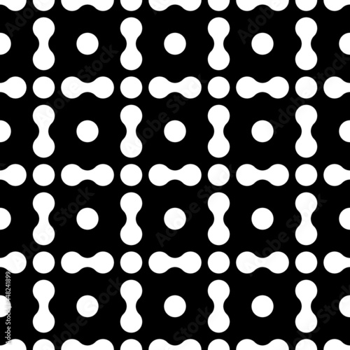 Circles, geometrical shapes seamless pattern. Modern ornament. Ethnic wallpaper. Geometric background. Contemporary backdrop. Digital paper, textile print, abstract image. Vector illustration.