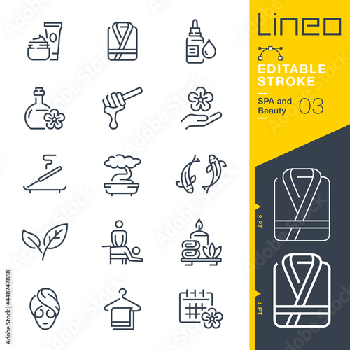 Lineo Editable Stroke - SPA and Beauty line icons