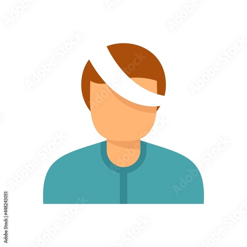 Kid eye injury icon flat isolated vector