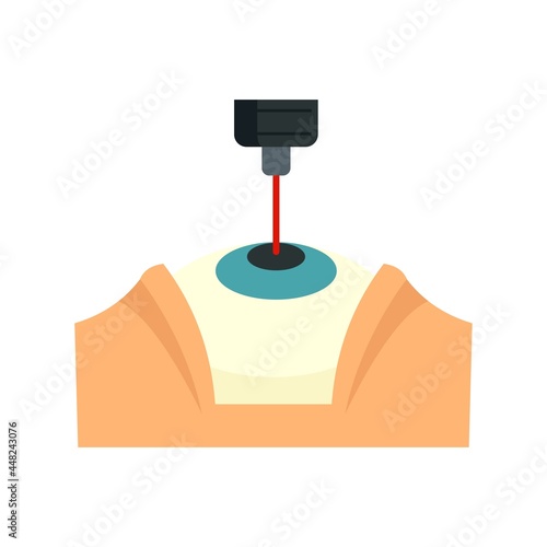 Laser eye examination icon flat isolated vector