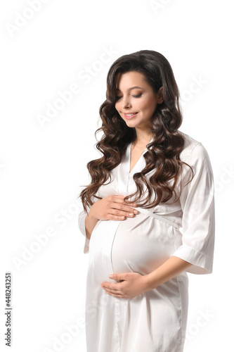 Beautiful pregnant woman on...
