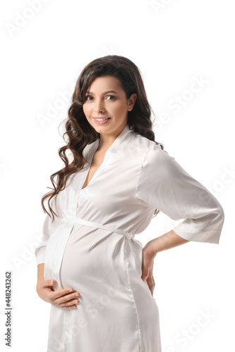 Beautiful pregnant woman on...