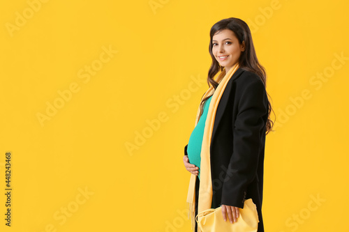 Beautiful pregnant woman on...