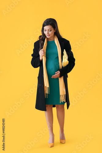Beautiful pregnant woman on...