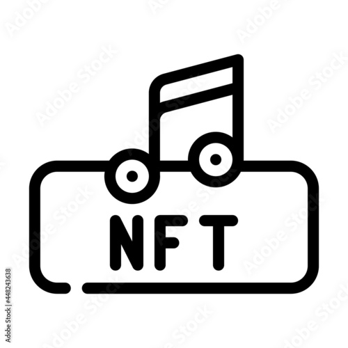 nft and music line icon vector. nft and music sign. isolated contour symbol black illustration