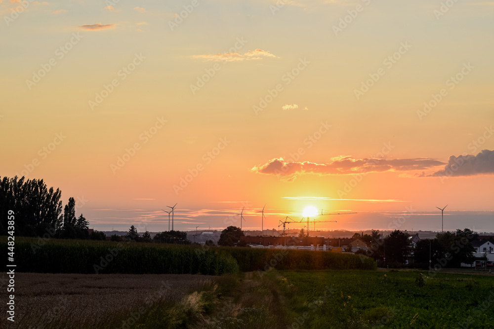 sunset over the Kitzingen sunset over the Kitzingen