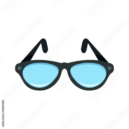 Examination eyeglasses icon flat isolated vector