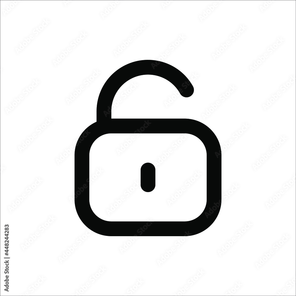 Unlock icon vector isolated on white background Unlock icon vector isolated on white background
