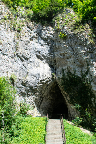 katerinska cave, The main subject is out of focus, europe czech republic entrance summer sunny day stairs travel vacation photo