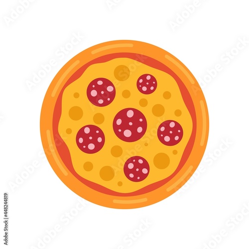 Margarita pizza icon flat isolated vector
