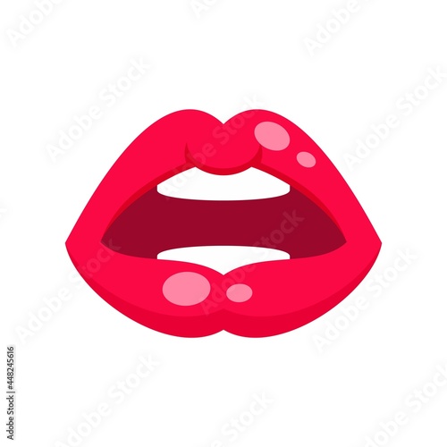 Sexy kiss icon flat isolated vector