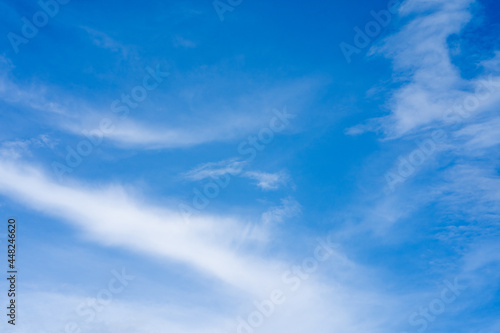 Abstract beautiful clouds scape against light blue sky background.