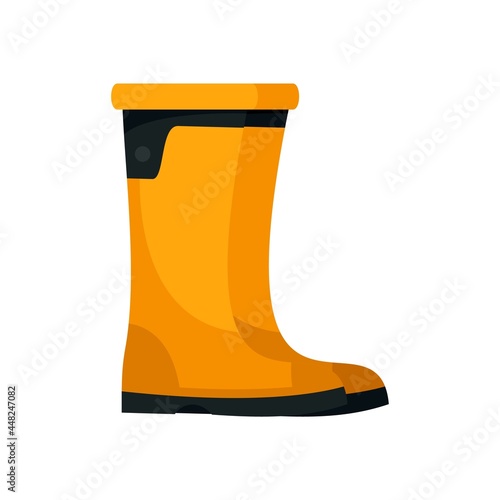 Rubber boots icon flat isolated vector