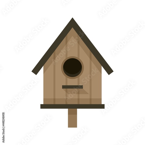 Birdhouse icon flat isolated vector