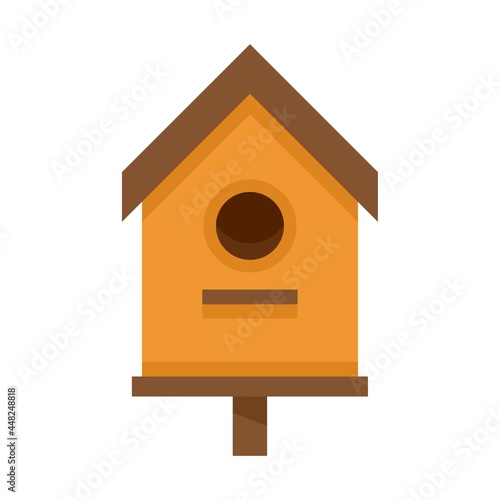 Yard bird house icon flat isolated vector