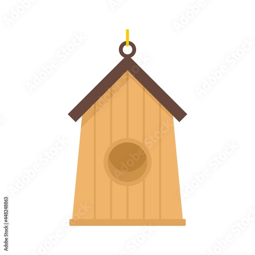 Farm bird house icon flat isolated vector