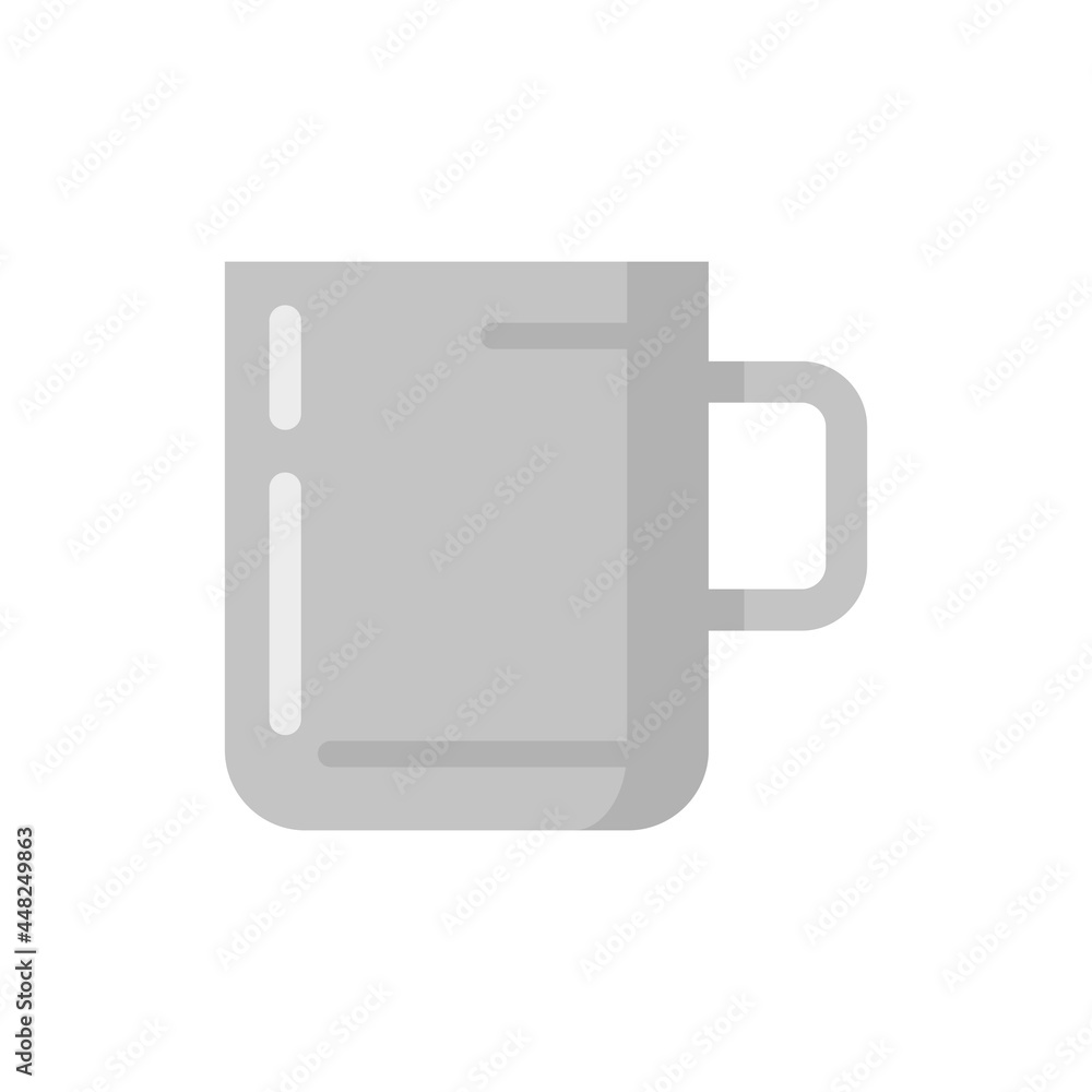 Camping steel cup icon flat isolated vector Camping steel cup icon flat isolated vector