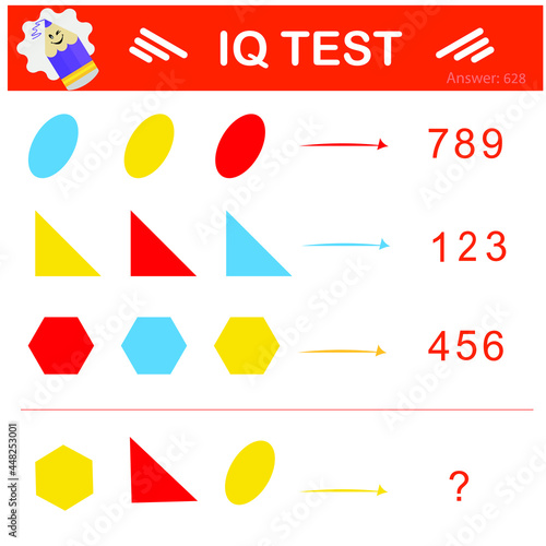  Which number replaces the question mark? Intelligence puzzle, Logic question, IQ Test,  Visual intelligence. 