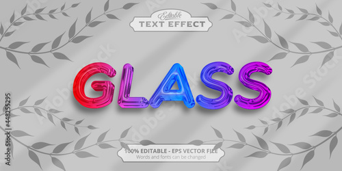 Editable text effect, Glass text