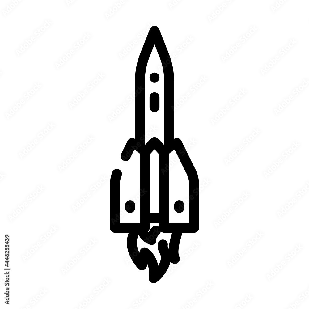 launch rocket line icon vector. launch rocket sign. isolated contour symbol black illustration