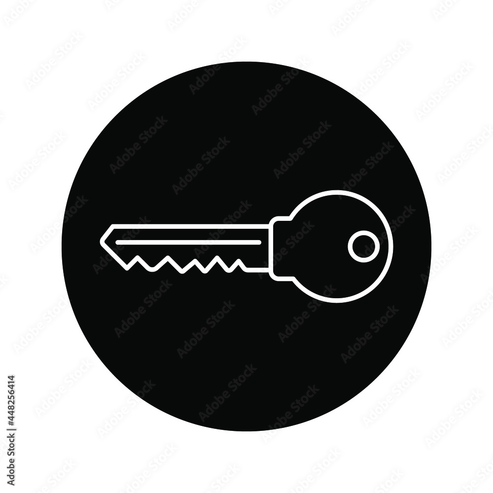 Key vector icon. Open house key icon. Key from the lock icon color editable Key vector icon. Open house key icon. Key from the lock icon color editable