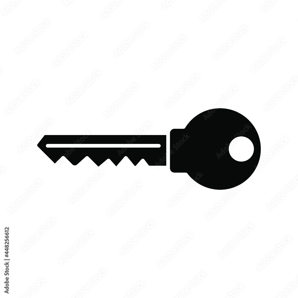 Key vector icon. Open house key icon. Key from the lock icon color editable Key vector icon. Open house key icon. Key from the lock icon color editable