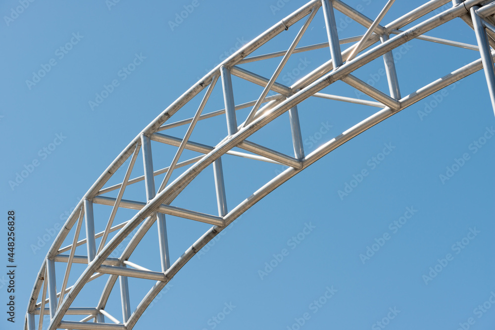 truss or rig for lights, outdoors, blue sky
