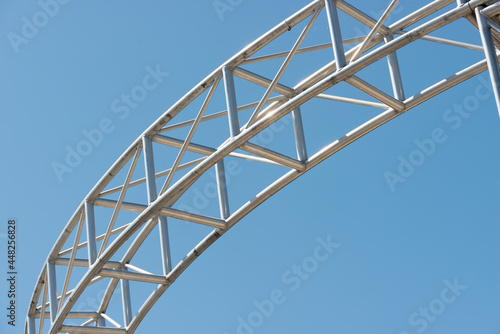 truss or rig for lights, outdoors, blue sky