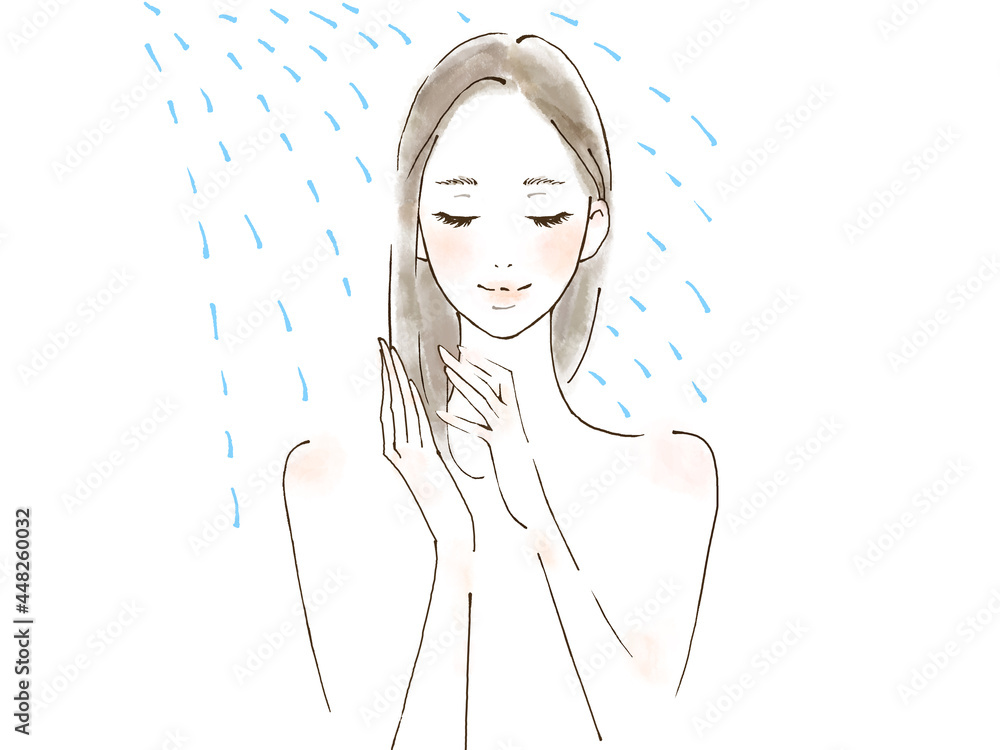 シャワーを浴びる女性 すすぎ