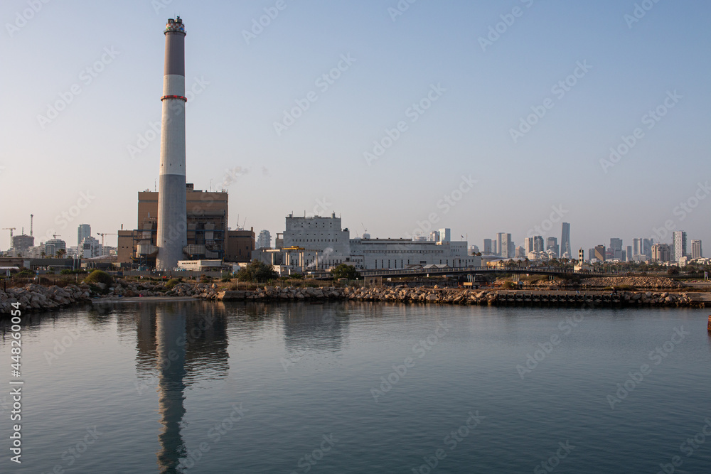 view of the port and electric station view of the port and electric station