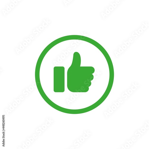Green thumbs up icon with white background