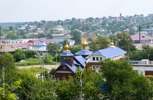 Church of the Ascension of the Lord. The city of Korsakov, Sakhalin region. Russia july 2021  photo